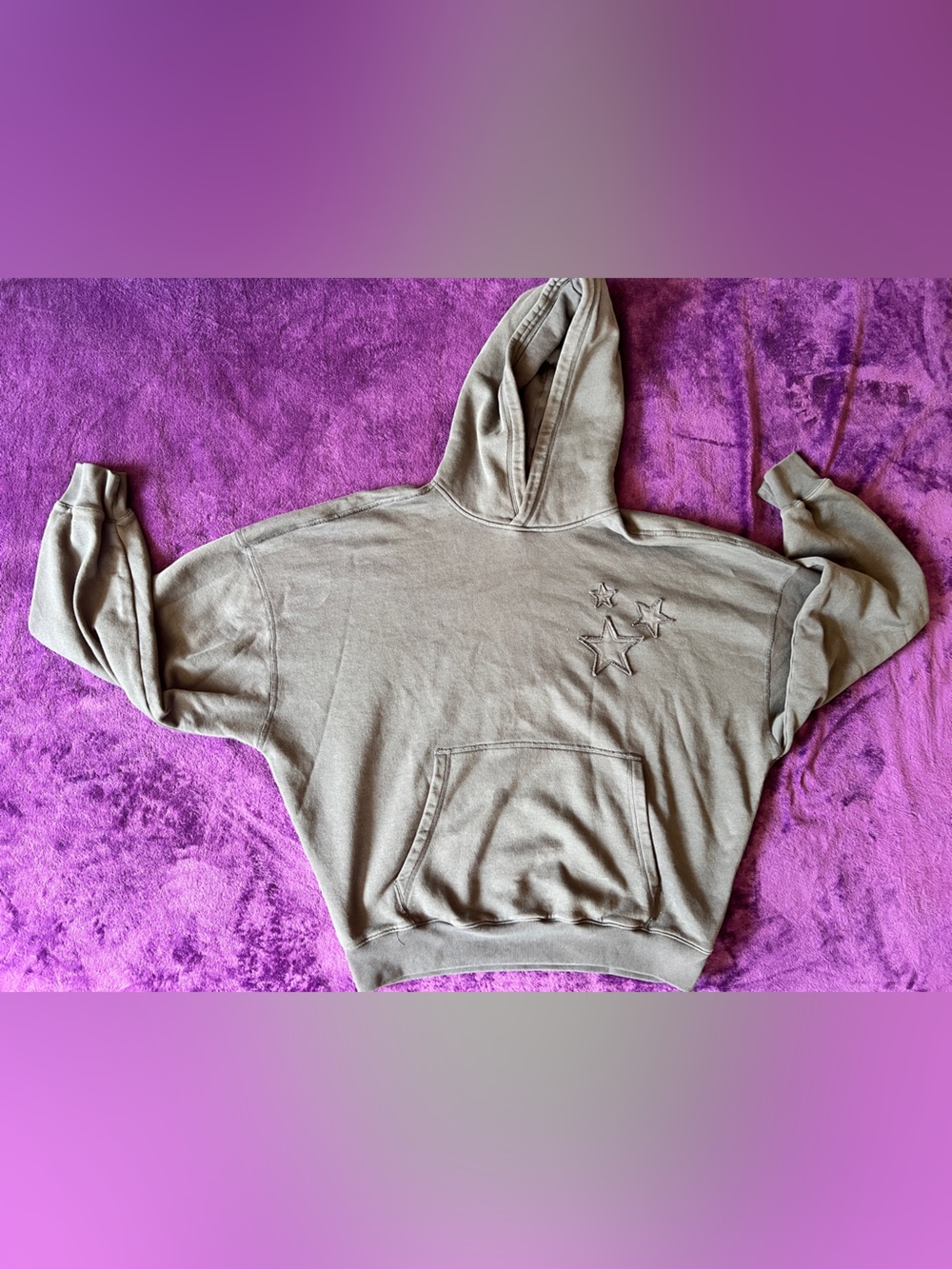 Hollister Brown Fleece-Lined Star Hoodie Size XL